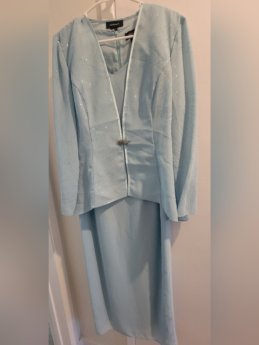 R&M Richards Light Blue Evening Two-Piece Set 12